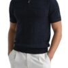 Textured Mosaic Quarter Zip Polo Sweater